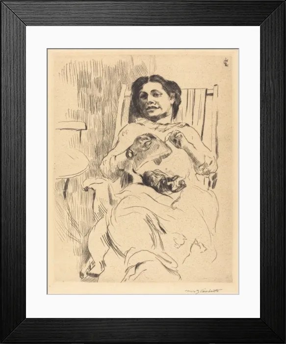 Framed Print : Frau mit Handarbeit (Woman with Needlework), 1912. Creator: Lovis Corinth Framed Print : Frau mit Handarbeit (Woman with Needlework), 1912. Creator: Lovis Corinth