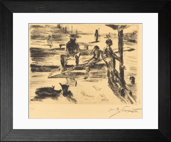 Framed Print : Badeanstalt (Bathing Place), 1919. Creator: Lovis Corinth