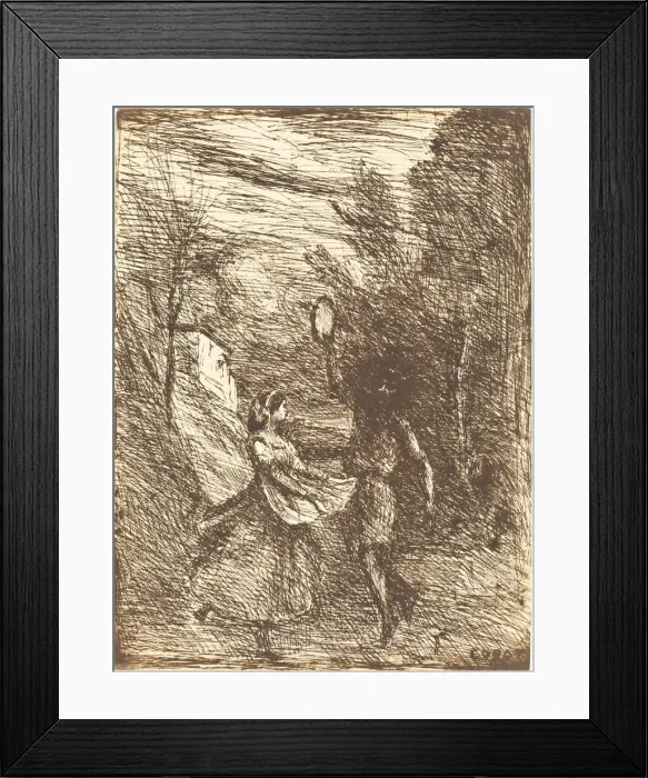 Framed Print : Saltarello (Saltarelle), 1858. Creator: Jean-Baptiste-Camille Corot Framed Print : Saltarello (Saltarelle), 1858. Creator: Jean-Baptiste-Camille Corot