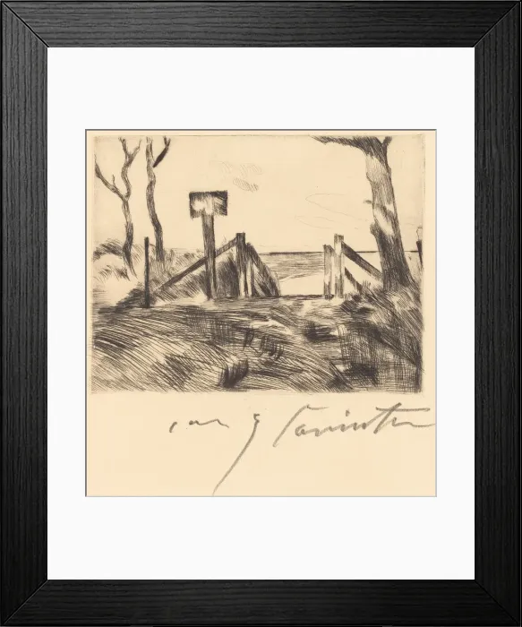 Framed Print : Brücke mit Tafel (Bridge with Sign), 1916. Creator: Lovis Corinth Framed Print : Brücke mit Tafel (Bridge with Sign), 1916. Creator: Lovis Corinth