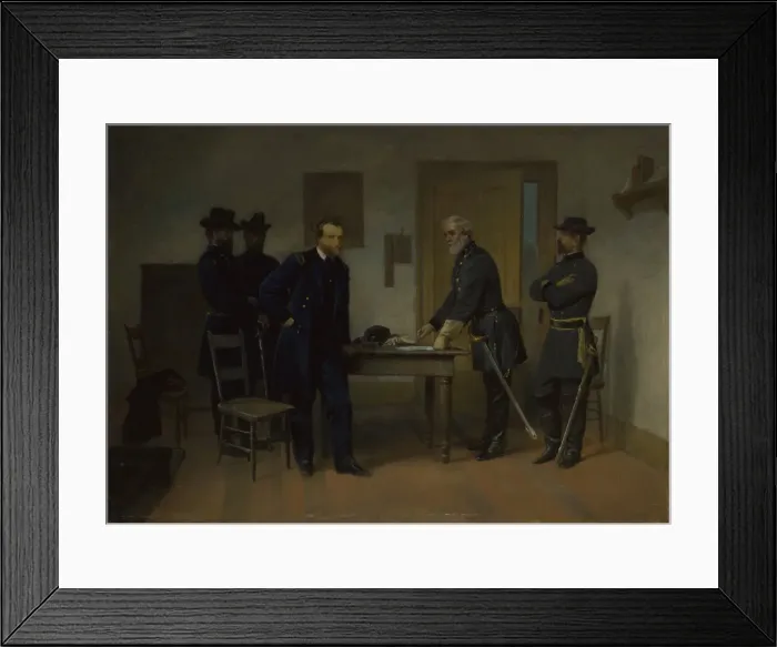 Framed Print : Lee Surrendering to Grant at Appomattox, ca. 1870. Creator: Alonzo Chappel Framed Print : Lee Surrendering to Grant at Appomattox, ca. 1870. Creator: Alonzo Chappel