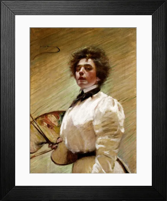 Framed Print : Self-Portrait with Palette, ca. 1906. Creator: Alice Pike Barney Framed Print : Self-Portrait with Palette, ca. 1906. Creator: Alice Pike Barney