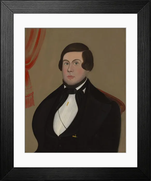 Framed Print : Man with Gold Pencil, ca. 1850. Creator: Unknown Framed Print : Man with Gold Pencil, ca. 1850. Creator: Unknown