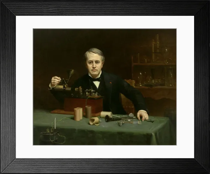 Framed Print : Thomas Alva Edison, 1890. Creator: Abraham Archibald Anderson Framed Print : Thomas Alva Edison, 1890. Creator: Abraham Archibald Anderson