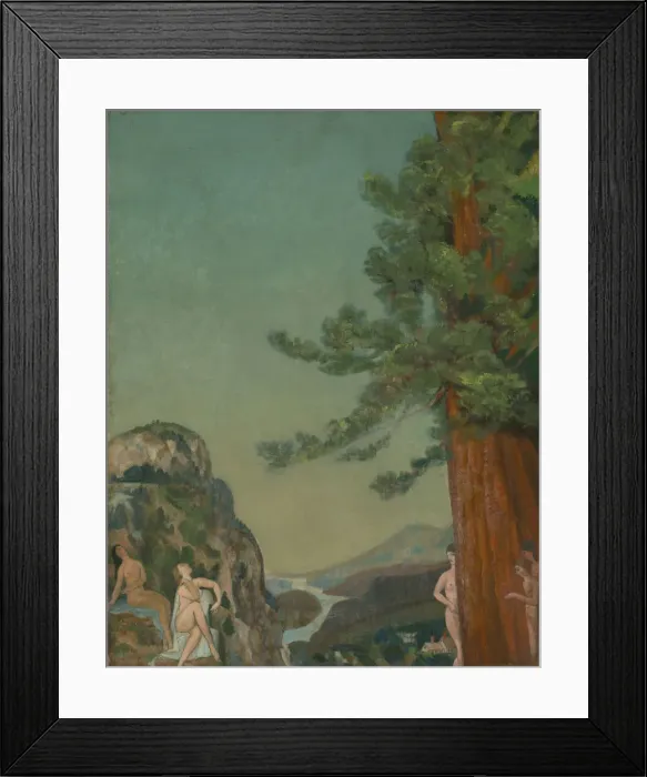 Framed Print : On the Cliffs, ca. 1898. Creator: Arthur Davies Framed Print : On the Cliffs, ca. 1898. Creator: Arthur Davies