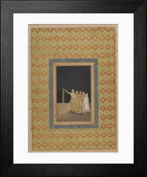 Framed Print : Court Ladies Playing with Fireworks, ca. 1740. Creator: Muhammad Afzal Framed Print : Court Ladies Playing with Fireworks, ca. 1740. Creator: Muhammad Afzal