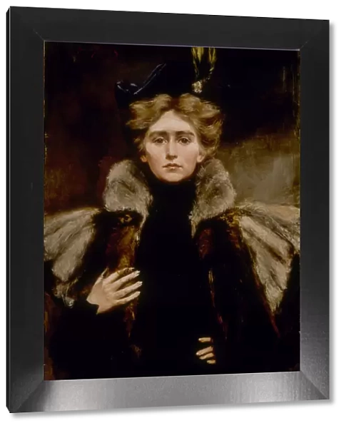 Natalie in Fur Cape, 1897. Creator: Alice Pike Barney
