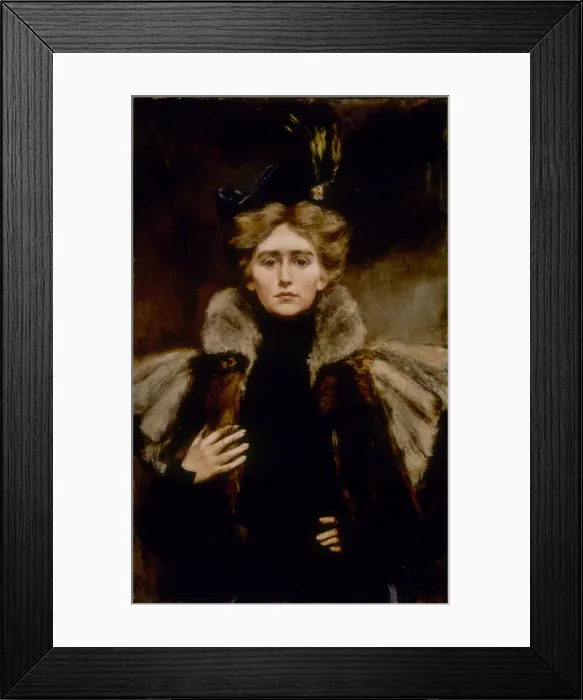 Framed Print : Natalie in Fur Cape, 1897. Creator: Alice Pike Barney Framed Print : Natalie in Fur Cape, 1897. Creator: Alice Pike Barney