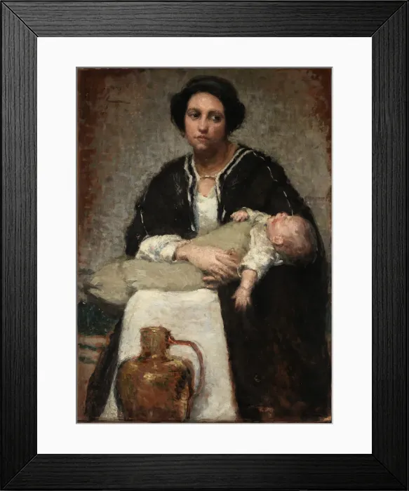 Framed Print : Mother and Sleeping Baby, 1911. Creator: Alice Pike Barney Framed Print : Mother and Sleeping Baby, 1911. Creator: Alice Pike Barney