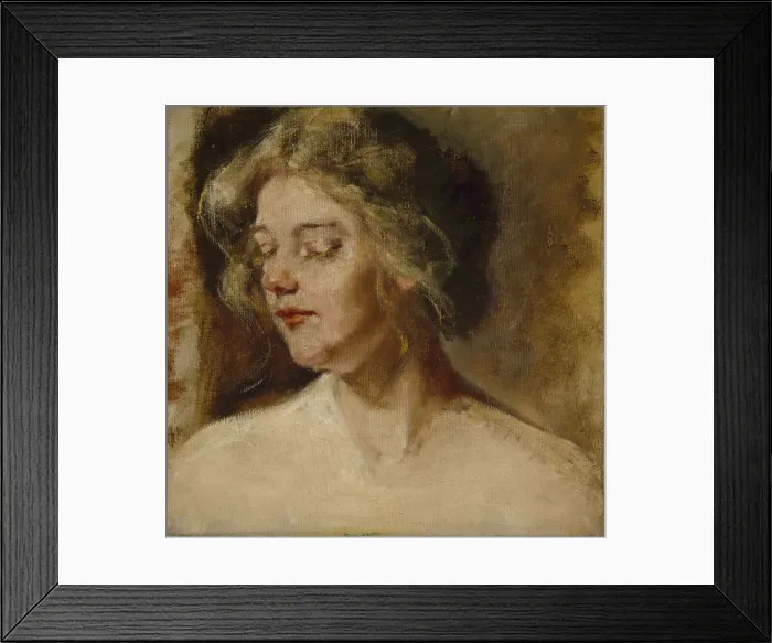Framed Print : Blonde Studio Model, late 19th-early 20th century. Creator: Alice Pike Barney