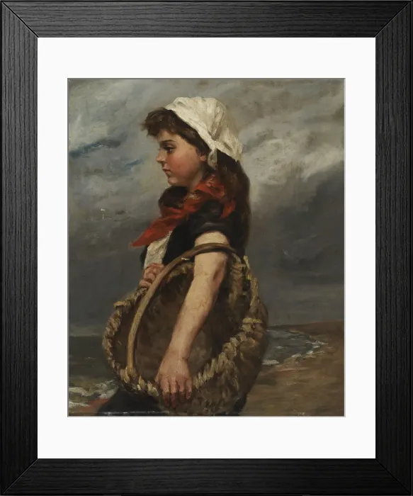 Framed Print : Girl with Basket, ca. 1888. Creator: Alice Pike Barney Framed Print : Girl with Basket, ca. 1888. Creator: Alice Pike Barney
