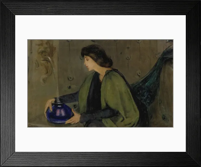 Framed Print : Woman and Peacock, ca. 1900. Creator: Alice Pike Barney Framed Print : Woman and Peacock, ca. 1900. Creator: Alice Pike Barney