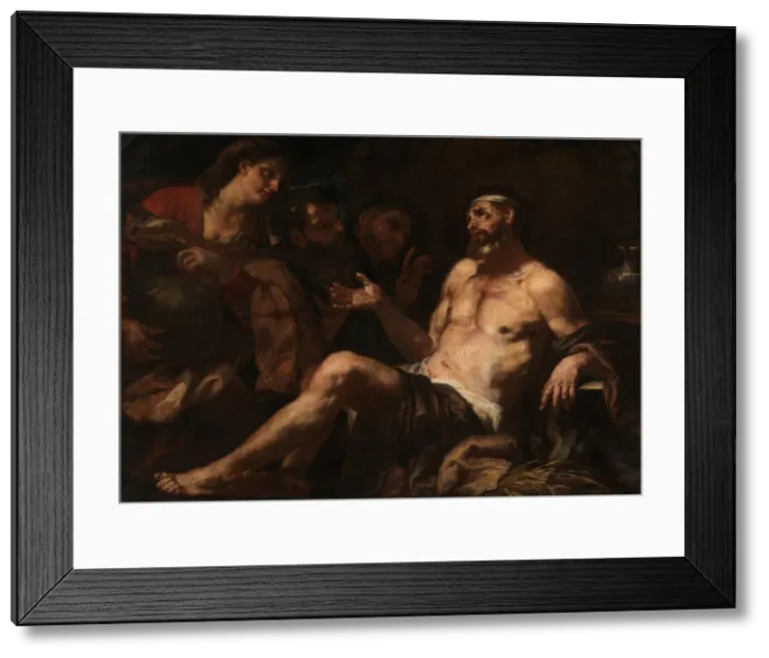 Framed Print : Job and His Comforters, 17th century? Creator: Luca Giordano Framed Print : Job and His Comforters, 17th century? Creator: Luca Giordano