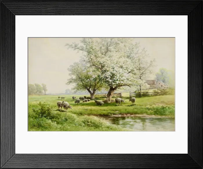 Framed Print : Pastoral Landscape, late 19th-early 20th century. Creator: Carl Weber Framed Print : Pastoral Landscape, late 19th-early 20th century. Creator: Carl Weber