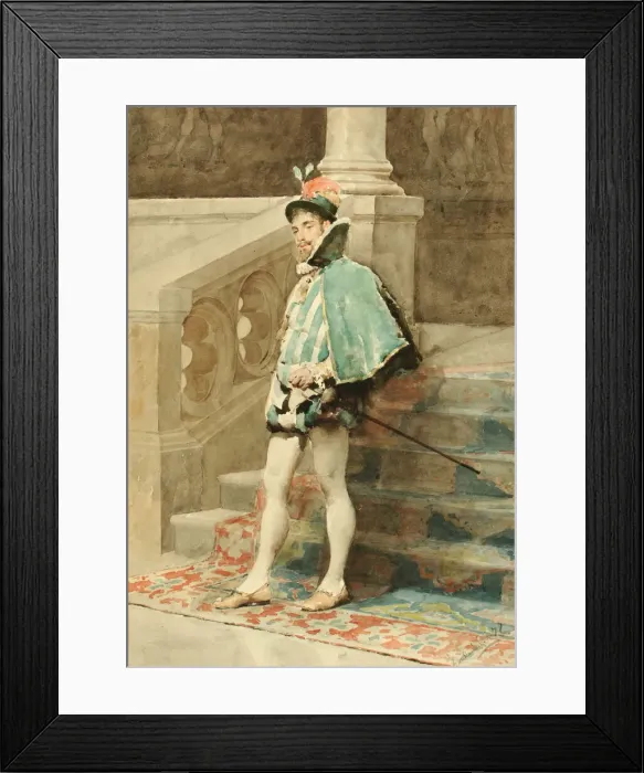 Framed Print : Study of a Courtier, 1877. Creator: Carlo Randanini Framed Print : Study of a Courtier, 1877. Creator: Carlo Randanini