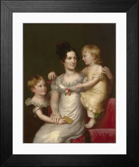 Framed Print : Sarah Weston Seaton with her Children Augustine and Julia, c. 1815 Framed Print : Sarah Weston Seaton with her Children Augustine and Julia, c. 1815