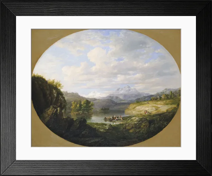 Framed Print : A Swiss Lake, 1849. Creator: Daniel Huntington Framed Print : A Swiss Lake, 1849. Creator: Daniel Huntington