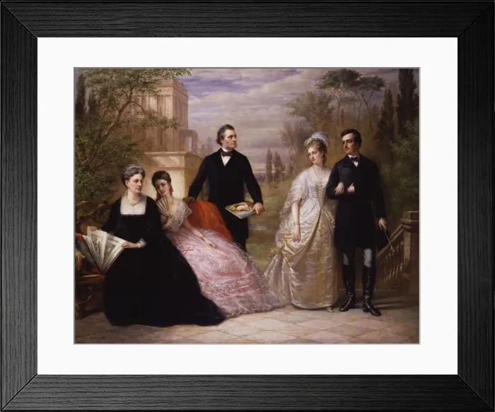 Framed Print : The Field Family in a Garden, 1869. Creator: Daniel Huntington Framed Print : The Field Family in a Garden, 1869. Creator: Daniel Huntington