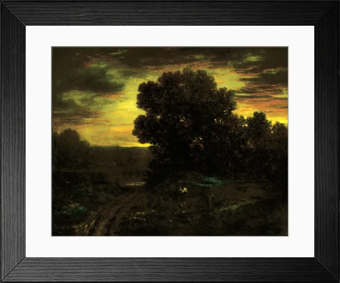Framed Print : River Landscape at Sunset, ca. 1890. Creator: David Johnson Framed Print : River Landscape at Sunset, ca. 1890. Creator: David Johnson