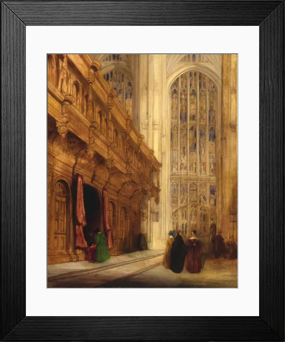 Framed Print : Kings College Chapel--Cambridge, 1837. Creator: David Roberts Framed Print : Kings College Chapel--Cambridge, 1837. Creator: David Roberts