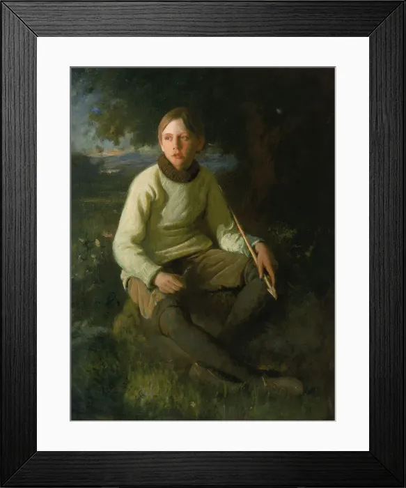 Framed Print : The Boy with the Arrow, 1903. Creator: Douglas Volk Framed Print : The Boy with the Arrow, 1903. Creator: Douglas Volk