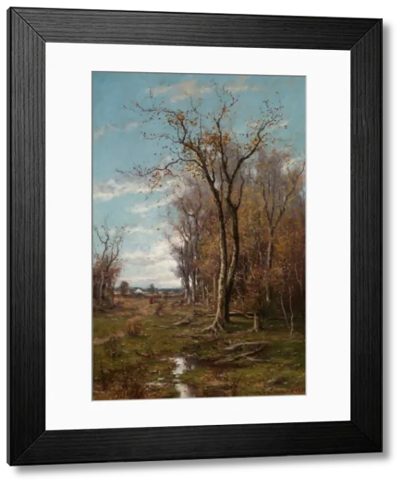 Framed Print : Autumn Landscape, 1886. Creator: Du Bois Fenelon Hasbrouck Framed Print : Autumn Landscape, 1886. Creator: Du Bois Fenelon Hasbrouck
