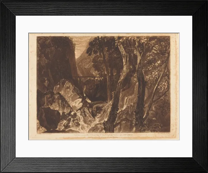 Framed Print : Mill near the Grand Chartreuse, published 1816. Creator: JMW Turner Framed Print : Mill near the Grand Chartreuse, published 1816. Creator: JMW Turner
