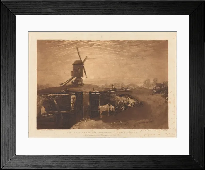 Framed Print : Windmill and Lock, published 1811. Creator: JMW Turner Framed Print : Windmill and Lock, published 1811. Creator: JMW Turner
