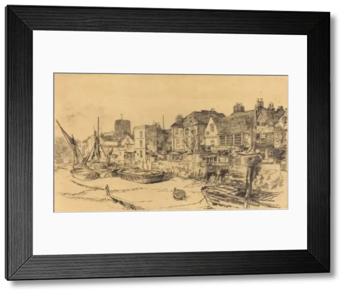 Framed Print : The Adam and Eve, Old Chelsea, 1878. Creator: James Abbott McNeill Whistler Framed Print : The Adam and Eve, Old Chelsea, 1878. Creator: James Abbott McNeill Whistler
