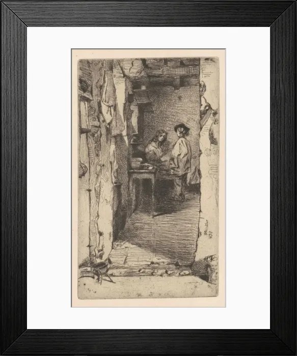 Framed Print : Rag Pickers, Quartier Mouffetard, Paris, 1858. Creator: James Abbott McNeill Whistler Framed Print : Rag Pickers, Quartier Mouffetard, Paris, 1858. Creator: James Abbott McNeill Whistler