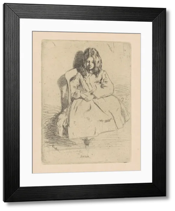 Framed Print : Annie, Seated, 1858 / 1859. Creator: James Abbott McNeill Whistler Framed Print : Annie, Seated, 1858 / 1859. Creator: James Abbott McNeill Whistler