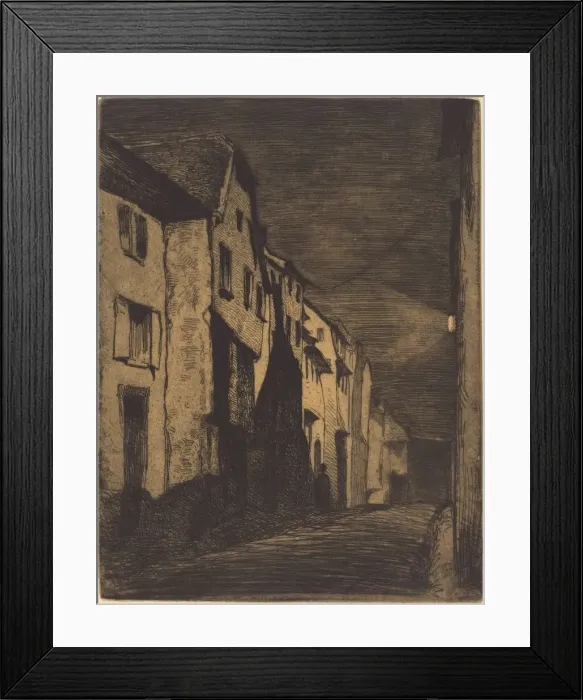 Framed Print : Street at Saverne, 1858. Creator: James Abbott McNeill Whistler Framed Print : Street at Saverne, 1858. Creator: James Abbott McNeill Whistler