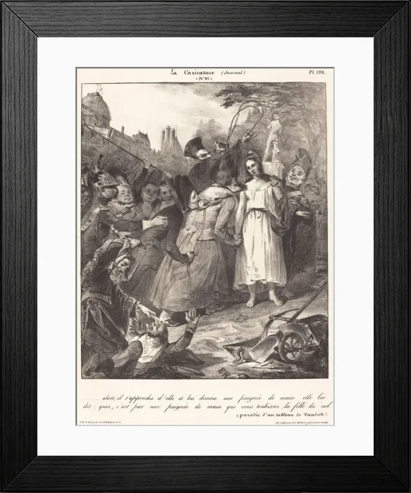 Framed Print : alors, ils approcha d elle: Parody of van Dycks Betrayal of Christ, 1832 Framed Print : alors, ils approcha d elle: Parody of van Dycks Betrayal of Christ, 1832