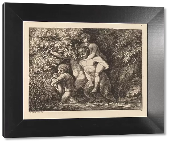 Satyr Carrying a Nymph on His Back, 1769  /  71. Creator: Salomon Gessner