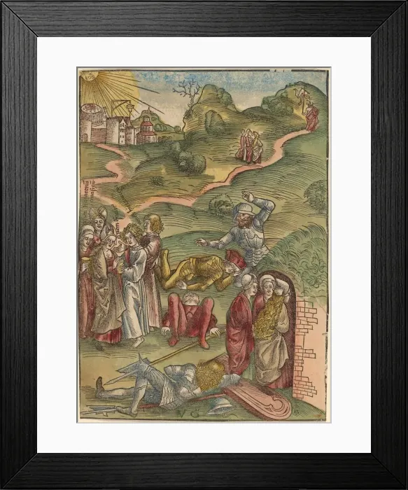 Framed Print : Three Marys at the Tomb. Creator: Urs Graf Framed Print : Three Marys at the Tomb. Creator: Urs Graf