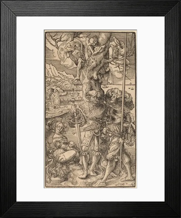 Framed Print : Two Mercenaries and a Woman, 1524. Creator: Urs Graf Framed Print : Two Mercenaries and a Woman, 1524. Creator: Urs Graf