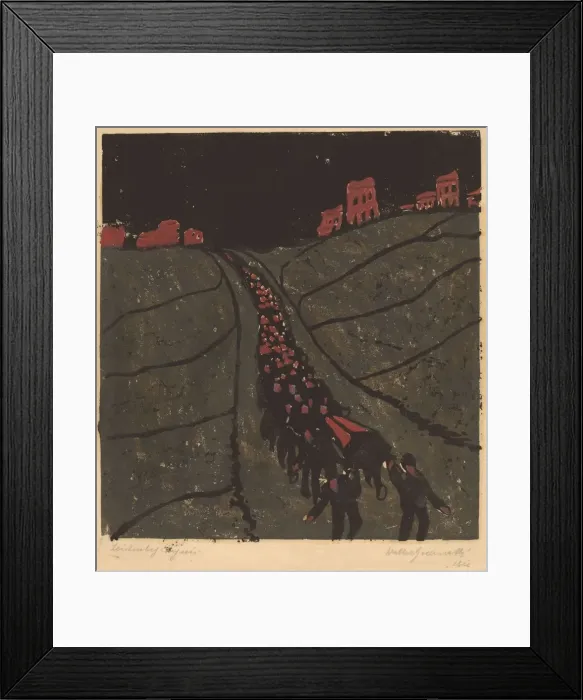Framed Print : The Burial (Begrabnis), 1916. Creator: Walter Gramatté Framed Print : The Burial (Begrabnis), 1916. Creator: Walter Gramatté