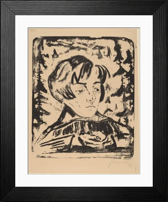 Framed Print : Listening, 1920-1921. Creator: Walter Gramatté Framed Print : Listening, 1920-1921. Creator: Walter Gramatté