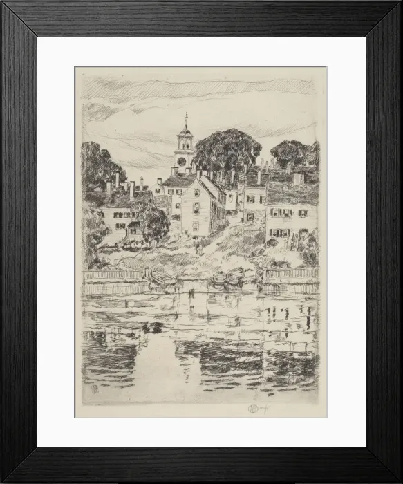 Framed Print : The Church Tower, Portsmouth, 1921. Creator: Frederick Childe Hassam Framed Print : The Church Tower, Portsmouth, 1921. Creator: Frederick Childe Hassam