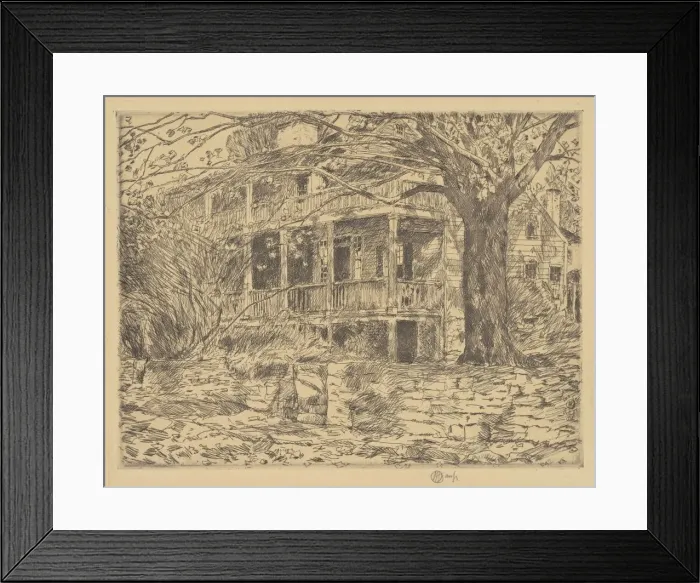 Framed Print : The Old House, Cos Cob, 1915. Creator: Frederick Childe Hassam Framed Print : The Old House, Cos Cob, 1915. Creator: Frederick Childe Hassam