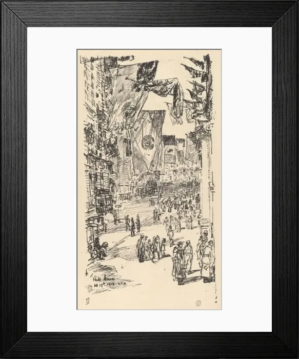 Framed Print : Avenue of the Allies, 1918. Creator: Frederick Childe Hassam Framed Print : Avenue of the Allies, 1918. Creator: Frederick Childe Hassam