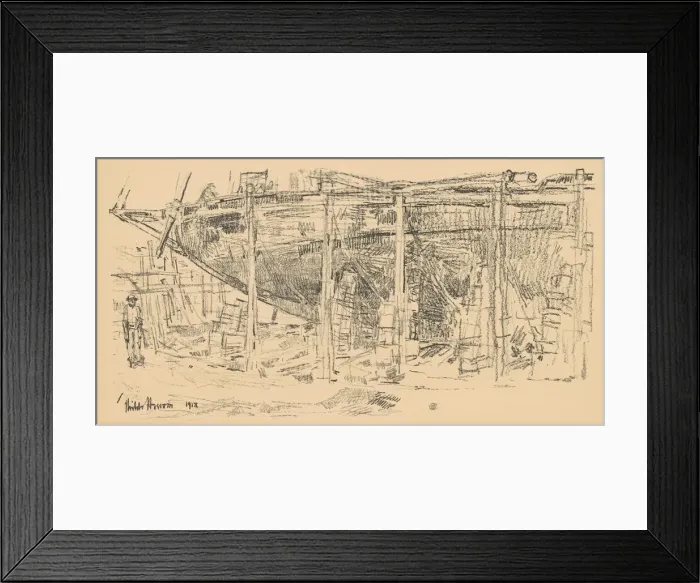 Framed Print : On the Ways, 1918. Creator: Frederick Childe Hassam