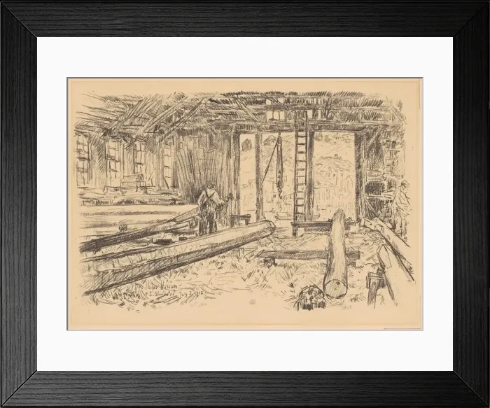 Framed Print : The Spar Shop, Gloucester, 1918. Creator: Frederick Childe Hassam