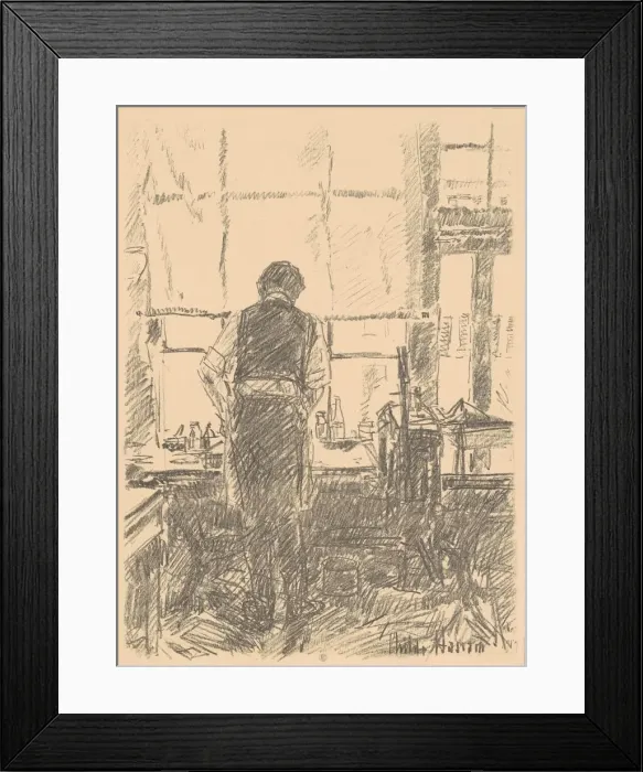 Framed Print : Portrait of Joseph Pennell, 1917. Creator: Frederick Childe Hassam Framed Print : Portrait of Joseph Pennell, 1917. Creator: Frederick Childe Hassam