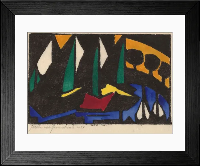 Framed Print : Boat and Trees, 1914. Creator: Jacoba van Heemskerck van Beest