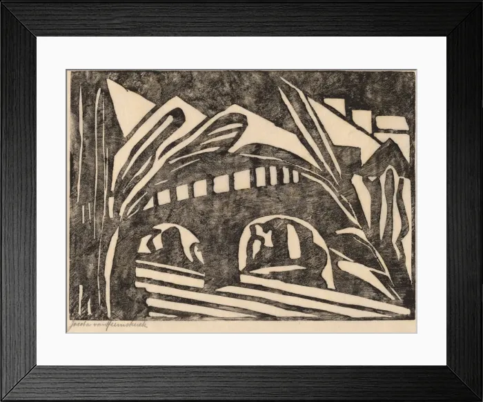 Framed Print : Bridge, 1916. Creator: Jacoba van Heemskerck van Beest Framed Print : Bridge, 1916. Creator: Jacoba van Heemskerck van Beest