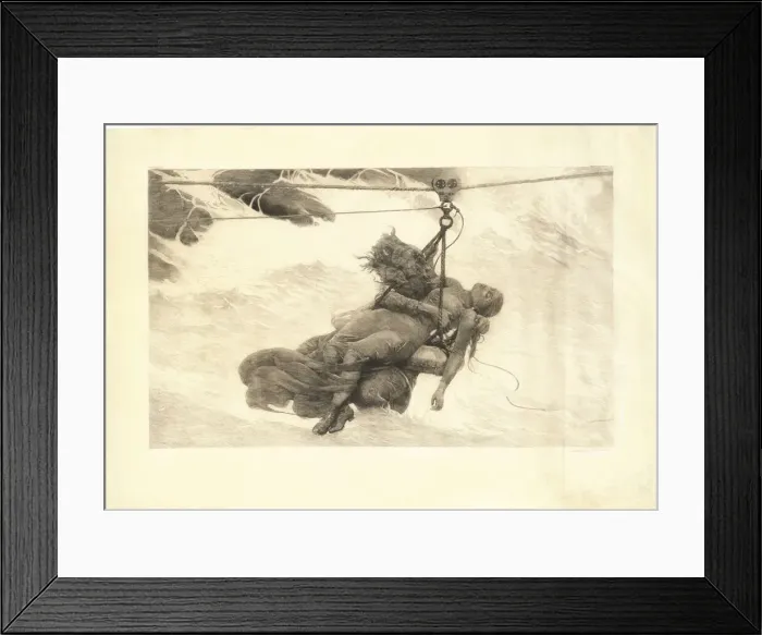 Framed Print : Saved, 1889. Creator: Winslow Homer Framed Print : Saved, 1889. Creator: Winslow Homer