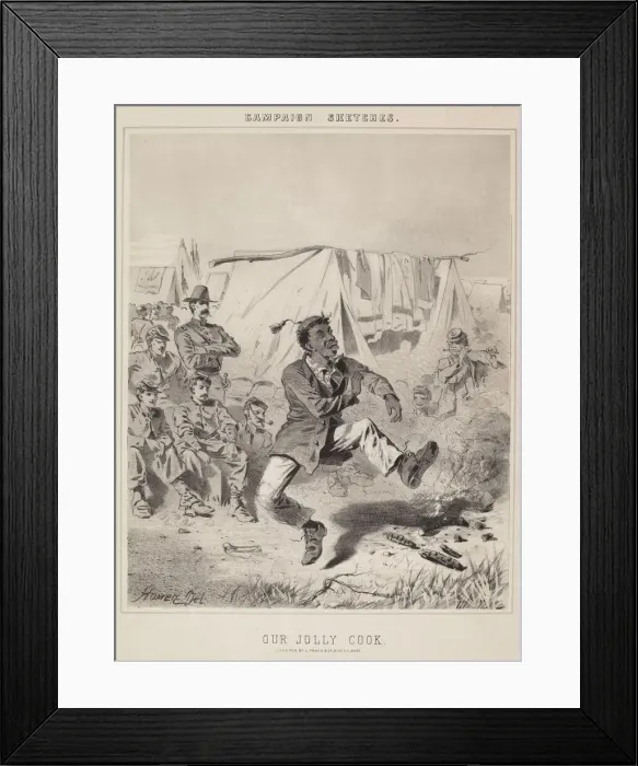 Framed Print : Our Jolly Cook (Campaign Sketches). Creator: Winslow Homer Framed Print : Our Jolly Cook (Campaign Sketches). Creator: Winslow Homer