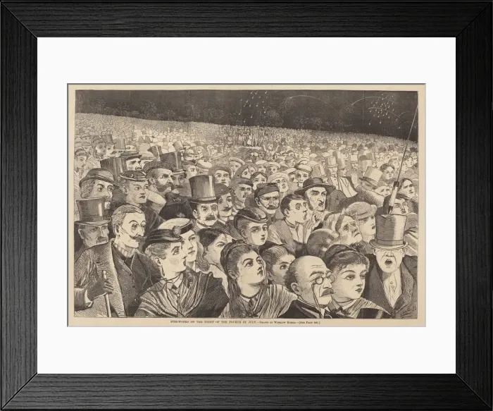 Framed Print : Fire-Works on the Night of the Fourth of July, published 1868. Creator: Winslow Homer Framed Print : Fire-Works on the Night of the Fourth of July, published 1868. Creator: Winslow Homer
