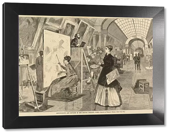 Art-Students and Copyists in the Louvre Gallery, Paris, published 1868